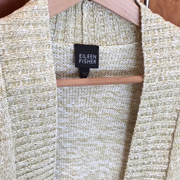 Eileen Fisher Spring! Lemon-Lime Cotton Cardigan - Picture 2 of 5